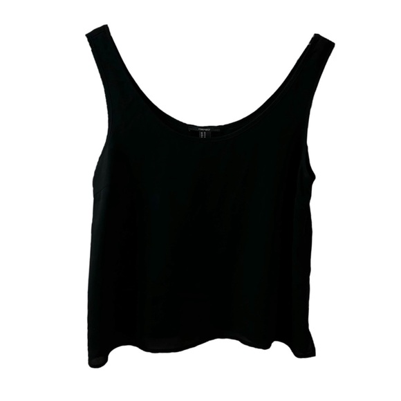 Forever 21 Black Sheer Boxy Tank Top Cropped Scoop Neck Women's M - Picture 1 of 10
